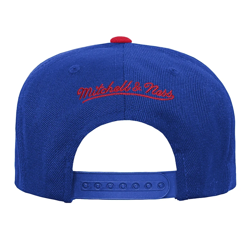 Youth Blue/Red Sacramento Kings Team Logo Two-Tone Flatbrim Snapback Hat