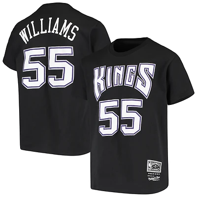 Youth Jason Williams Black Sacramento Kings Hardwood Classics Name & Number T-Shirt