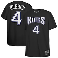 Youth Mitchell & Ness Chris Webber Black Sacramento Kings Hardwood Classics Name Number T-Shirt