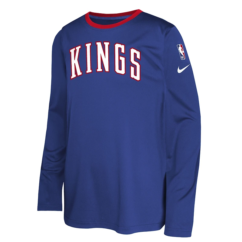 T-shirt de tir à manches longues Nike bleu Sacramento Kings 2024/25 City Edition pour jeunes