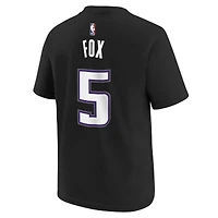 Youth Nike De'Aaron Fox Black Sacramento Kings 2021/22 City Edition Name & Number T-Shirt