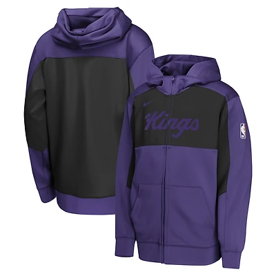 Youth Nike Purple/Black Sacramento Kings Authentic On-Court Showtime Performance Full-Zip Hoodie