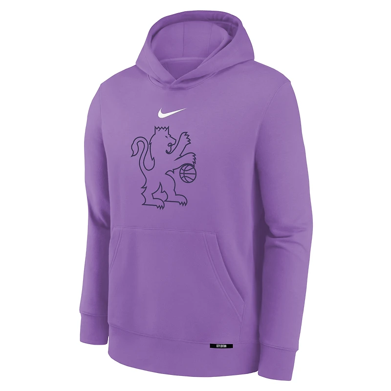 Youth Nike Purple Sacramento Kings 2025/26 City Edition Club Fleece Pullover Hoodie