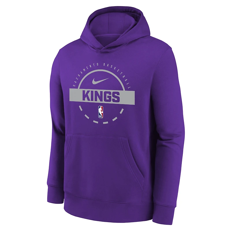 Sweat à capuche d'entraînement Nike violet Sacramento Kings 2025/26 Club Fleece pour jeune