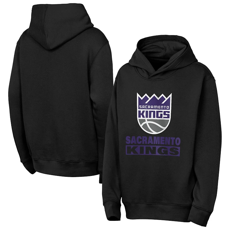 Sweat à capuche noir Youth Outerstuff Sacramento Kings Back To The Basics