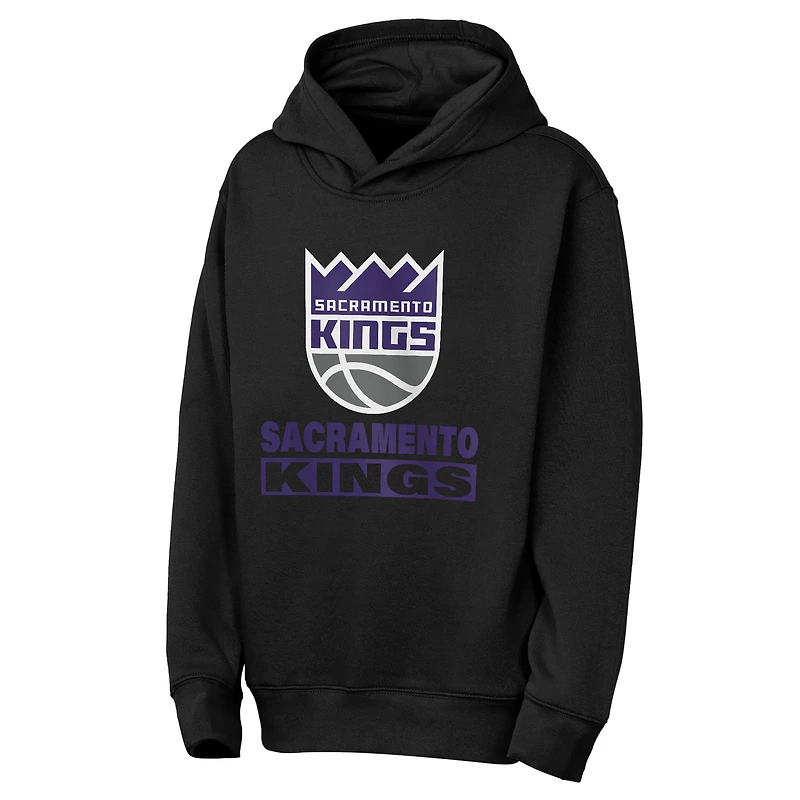 Youth Outerstuff Black Sacramento Kings Back To The Basics Hoodie