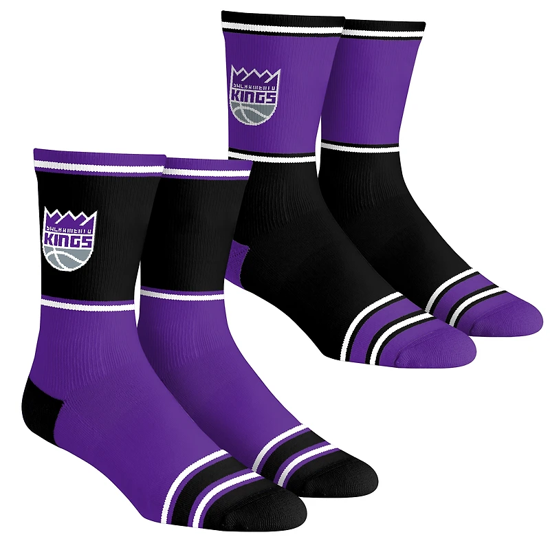 Youth Rock Em Socks  Sacramento Kings 2-Pack Color Block Crew Socks Set