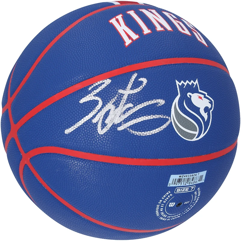 Ballon de basket-ball de collection Wilson 2024-25 City Edition dédicacé par Zach LaVine des Sacramento Kings