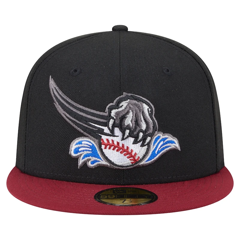 Casquette ajustée 59FIFTY Sacramento River Cats noire/rouge pour homme de la collection authentique New Era