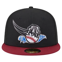 Casquette ajustée 59FIFTY Sacramento River Cats noire/rouge pour homme de la collection authentique New Era
