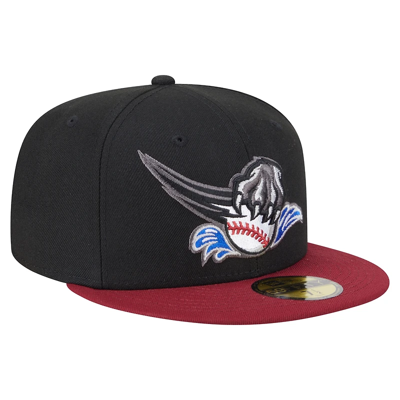Casquette ajustée 59FIFTY Sacramento River Cats noire/rouge pour homme de la collection authentique New Era