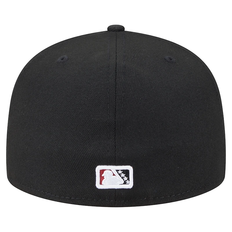 Casquette ajustée 59FIFTY Sacramento River Cats noire/rouge pour homme de la collection authentique New Era