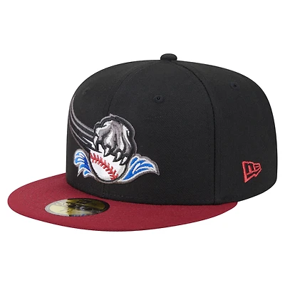 Casquette ajustée 59FIFTY Sacramento River Cats noire/rouge pour homme de la collection authentique New Era