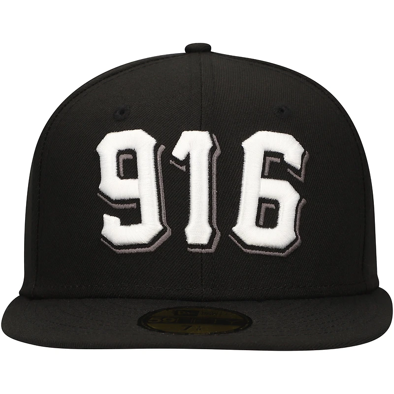 Casquette ajustée 59FIFTY New Era pour hommes des Sacramento River Cats Authentic Collection noires
