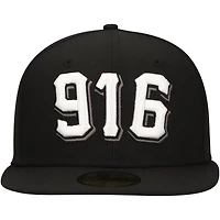 Casquette ajustée 59FIFTY New Era pour hommes des Sacramento River Cats Authentic Collection noires