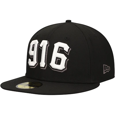 Men's New Era Black Sacramento River Cats Authentic Collection 59FIFTY Fitted Hat