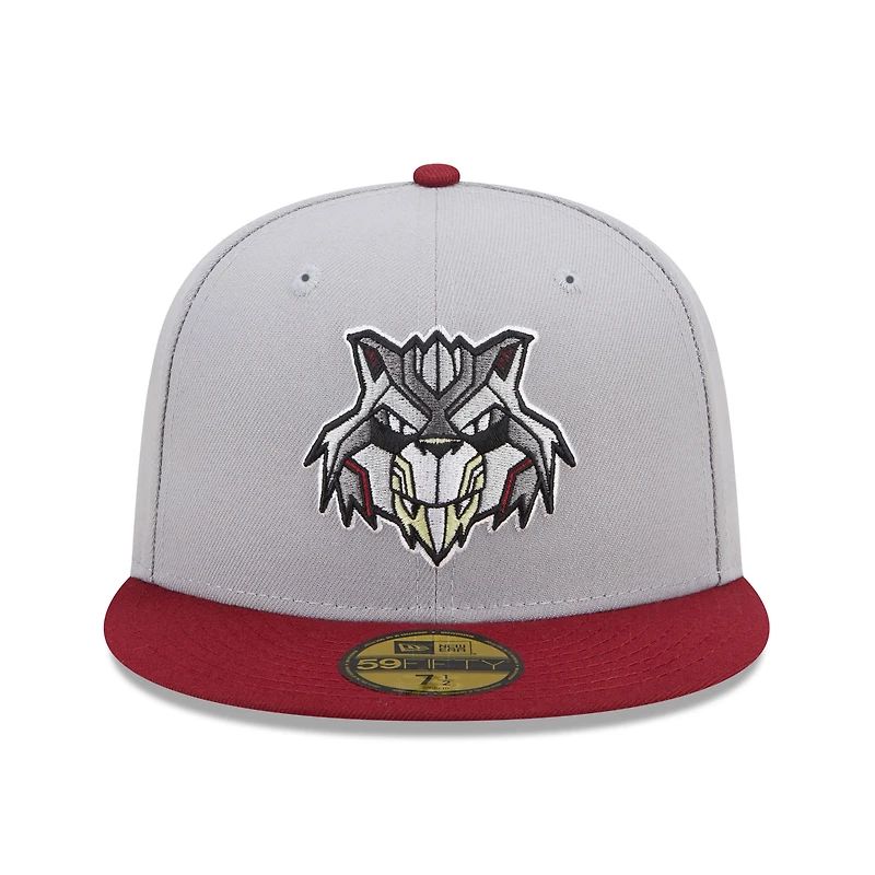 Casquette ajustée 59FIFTY Marvel x Minor League des Sacramento River Cats New Era pour homme, gris/rouge