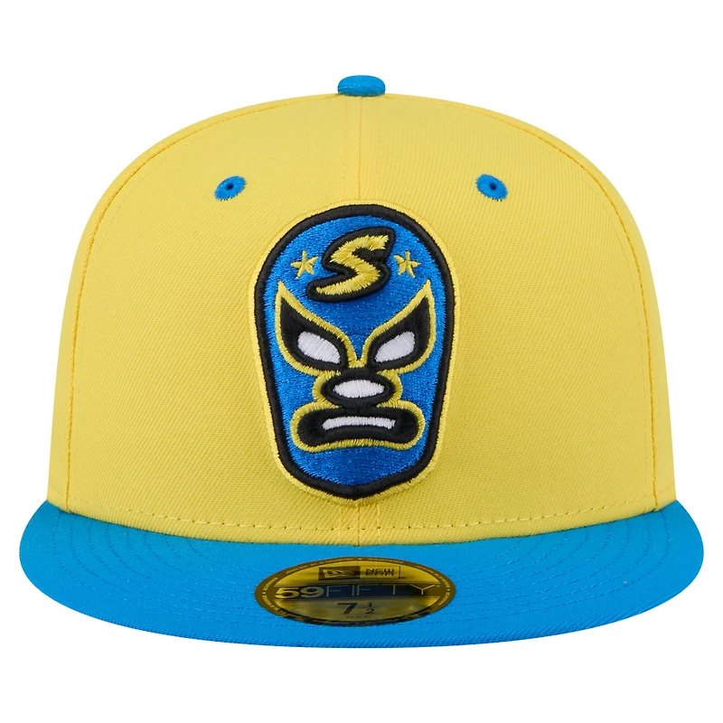 Men's New Era Yellow/Blue Sacramento River Cats Copa de la Diversión 59FIFTY Fitted Hat
