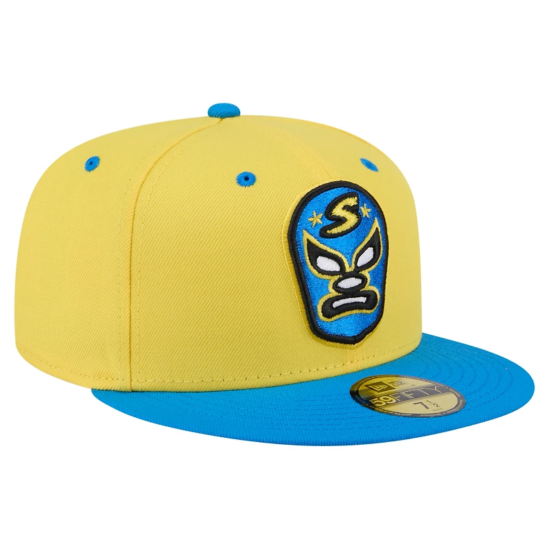 Men's New Era Yellow/Blue Sacramento River Cats Copa de la Diversión 59FIFTY Fitted Hat