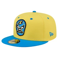 Men's New Era Yellow/Blue Sacramento River Cats Copa de la Diversión 59FIFTY Fitted Hat