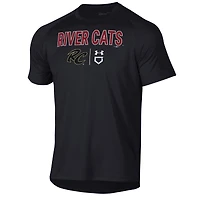 T-shirt technique Under Armour noir Sacramento River Cats pour homme
