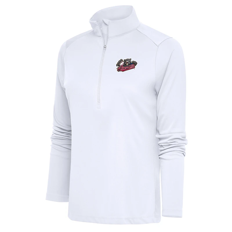 Women's Antigua White Sacramento River Cats Tribute Half-Zip Pullover Top