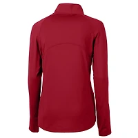 Haut demi-zippé en tricot extensible recyclé Adapt Eco Knit pour femme, rouge, des Sacramento River Cats, Cutter & Buck