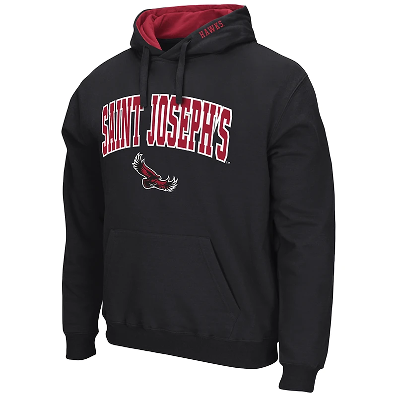 Men's Colosseum Black Saint Joseph's Hawks Arch & Logo 3.0 Pullover Hoodie