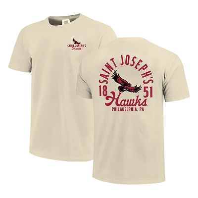 Men's Cream Saint Joseph's Hawks Comfort Colors Mascot Overlay T-Shirt