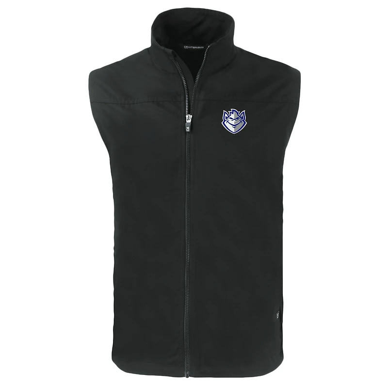 Men's Cutter & Buck Black Saint Louis Billikens Big Tall Charter Eco Full-Zip Vest