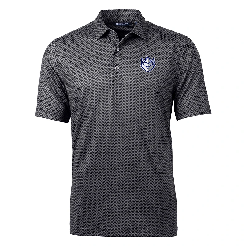 Polo noir à imprimé bannière Saint Louis Billikens Pike pour homme Cutter & Buck