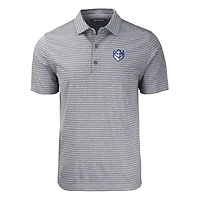 Men's Cutter & Buck  Heather Black Saint Louis Billikens Forge Eco Stripe Stretch Recycled Polo