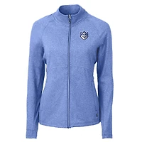 Veste zippée intégrale recyclée en tricot écologique Saint Louis Billikens Adapt pour femme, bleu chiné, Cutter & Buck