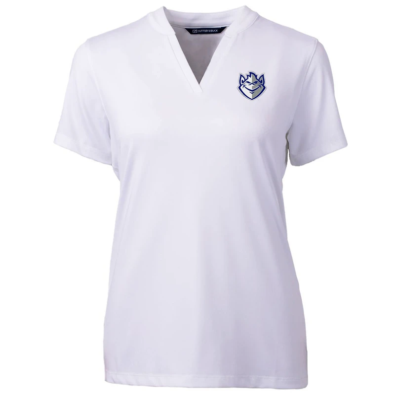 Women's Cutter & Buck White Saint Louis Billikens Forge Blade V-Neck Top