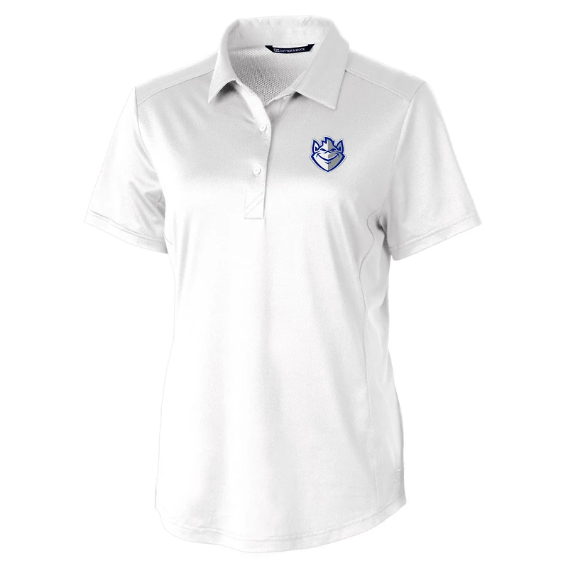 Polo extensible texturé Saint Louis Billikens Prospect pour femme, blanc, Cutter & Buck
