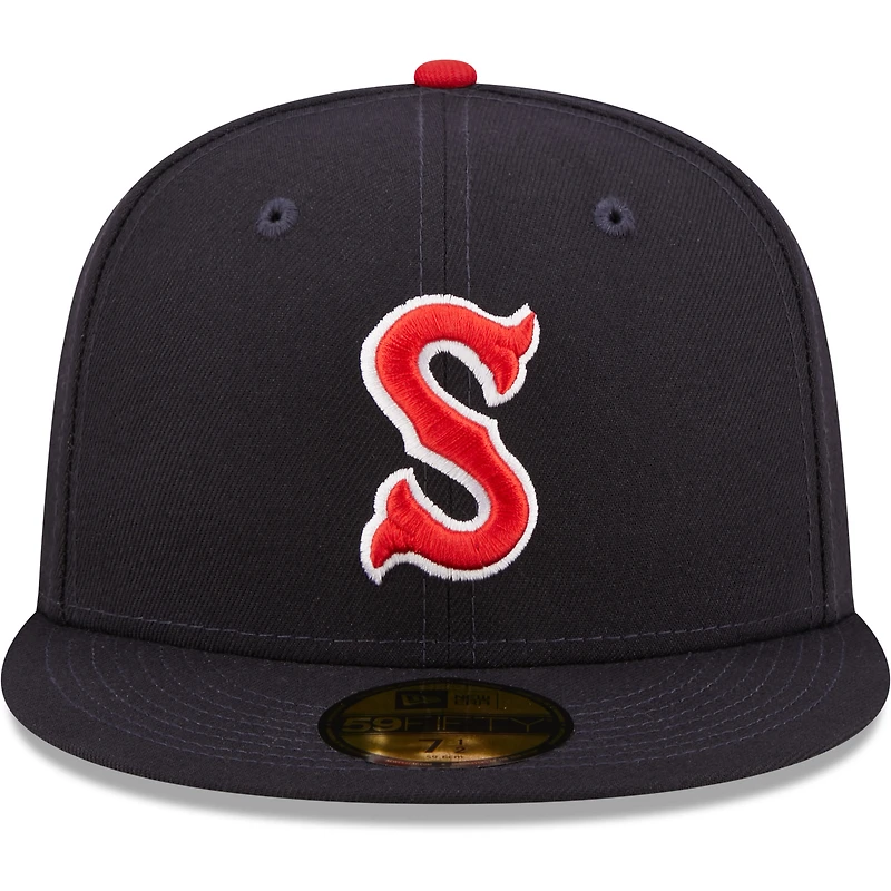Casquette ajustée New Era Salem Red Sox Authentic Collection 59FIFTY pour homme, bleu marine