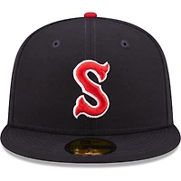 Casquette ajustée New Era Salem Red Sox Authentic Collection 59FIFTY pour homme, bleu marine