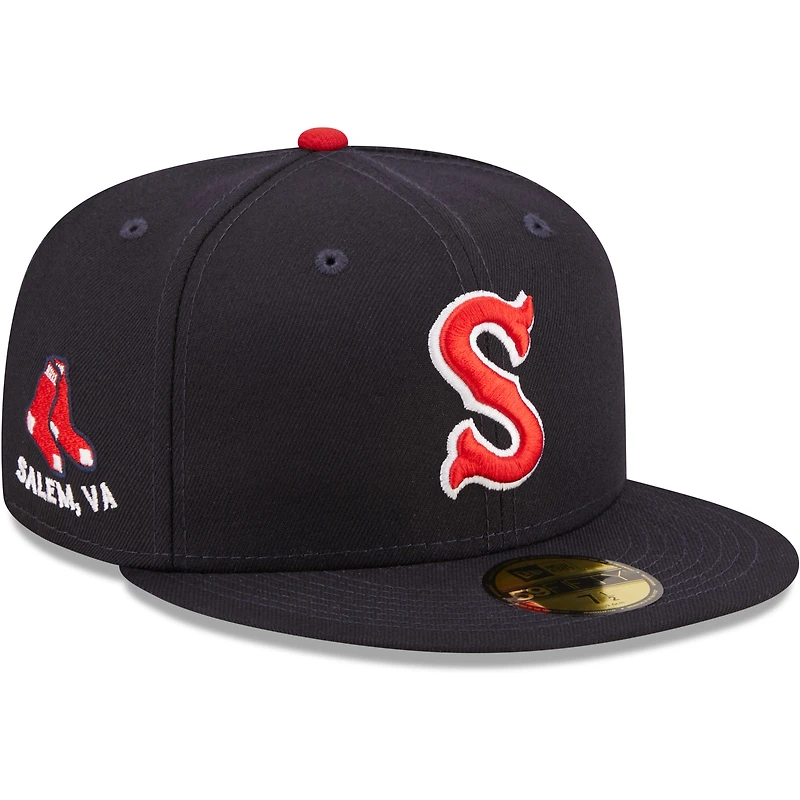 Casquette ajustée New Era Salem Red Sox Authentic Collection 59FIFTY pour homme, bleu marine