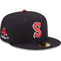 Casquette ajustée New Era Salem Red Sox Authentic Collection 59FIFTY pour homme, bleu marine