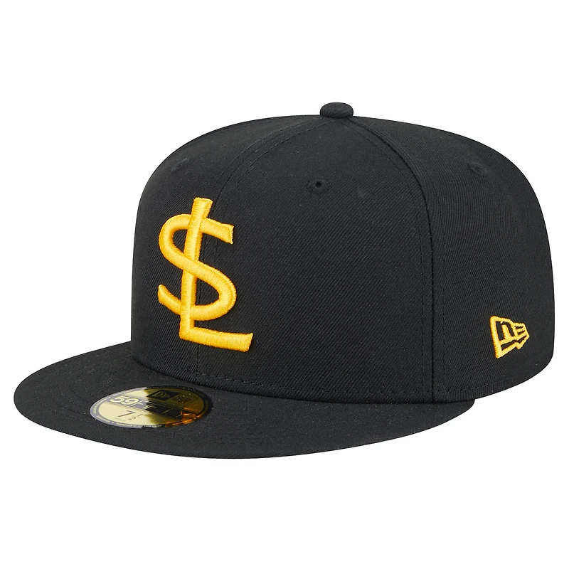 Men's New Era  Black/White Salt Lake Bees Authentic Collection 59FIFTY Fitted Hat