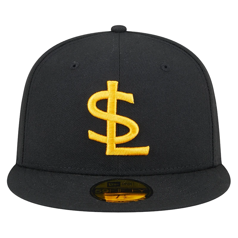 Casquette ajustée 59FIFTY Salt Lake Bees noire/blanche pour homme de la collection authentique New Era