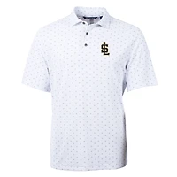 Polo recyclé à imprimé carreaux et piqué écologique pour homme, blanc, Cutter & Buck, motif Salt Lake Bees Virtue