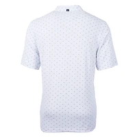 Polo recyclé à imprimé carreaux et piqué écologique pour homme, blanc, Cutter & Buck, motif Salt Lake Bees Virtue