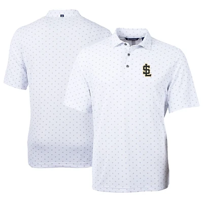 Polo recyclé à imprimé carreaux et piqué écologique pour homme, blanc, Cutter & Buck, motif Salt Lake Bees Virtue