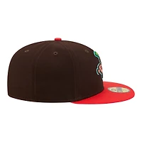 Men's New Era  Dark Brown/Red Salt Lake Bees Minor League Theme Nights 59FIFTY Fitted Hat