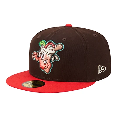 Casquette ajustée New Era 59FIFTY pour homme, marron foncé/rouge, édition spéciale soirées thématiques des Salt Lake Bees (ligue mineure)