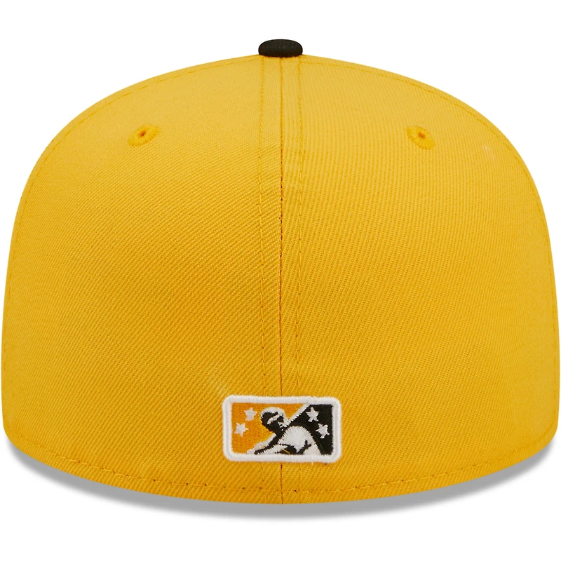 Men's New Era Gold Salt Lake Bees Authentic Collection 59FIFTY Fitted Hat