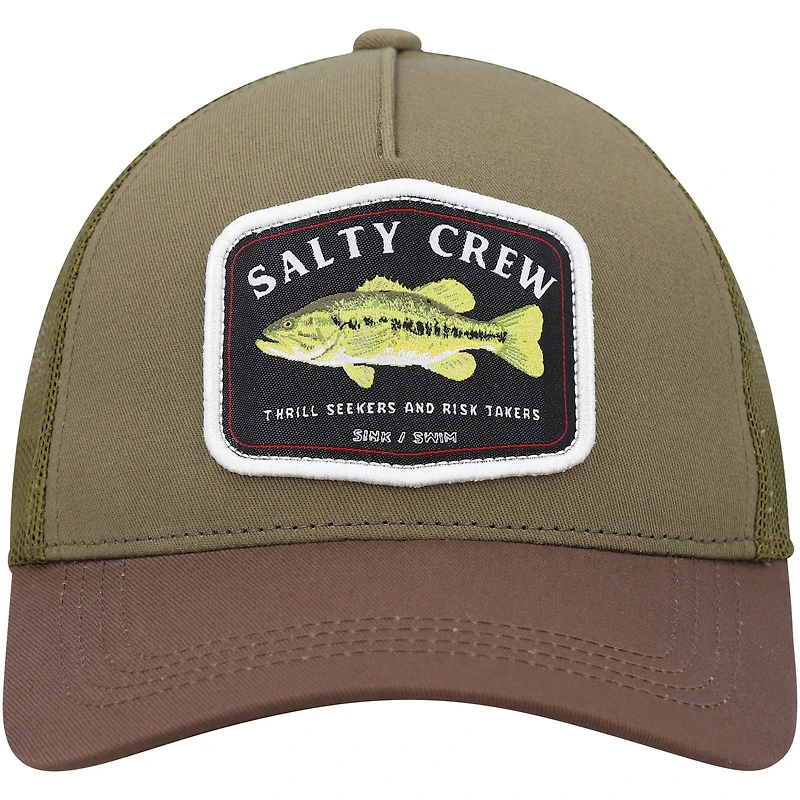 Casquette ajustable Olive Salty Crew Bigmouth Trucker pour hommes