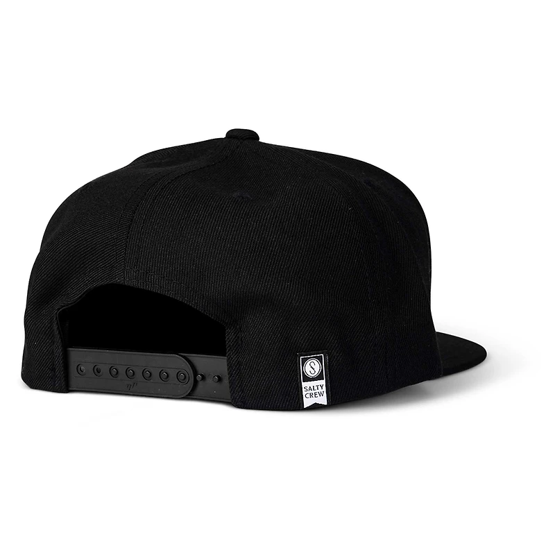 Men's Salty Crew Black Deep Reach Snapback Hat
