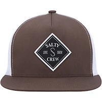 Casquette Snapback Salty Crew marron/blanc Tippet Trucker pour hommes